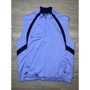 Men's Size MEDIUM Adidas Climaproof Golf Vest Blue/ Black Sleeveless Windbreaker